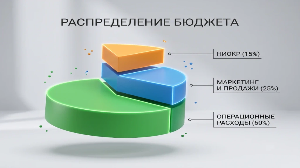 Диаграмма распределения бюджета на отделку стен декоративными материалами