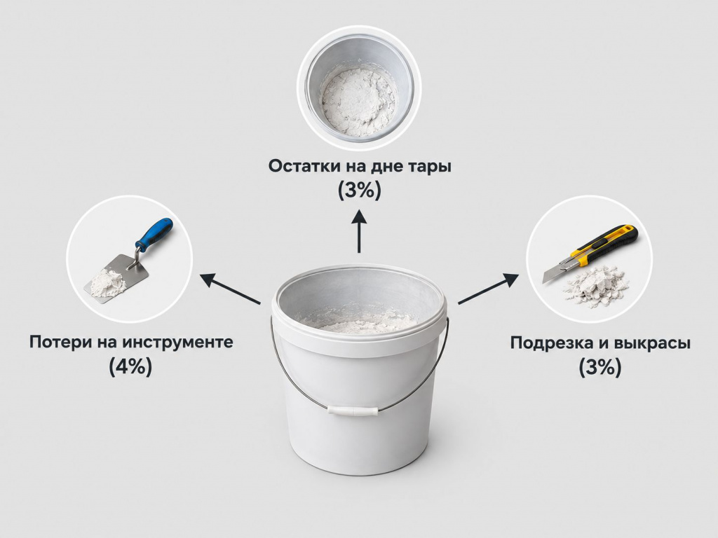Куда уходит запас декоративной штукатурки