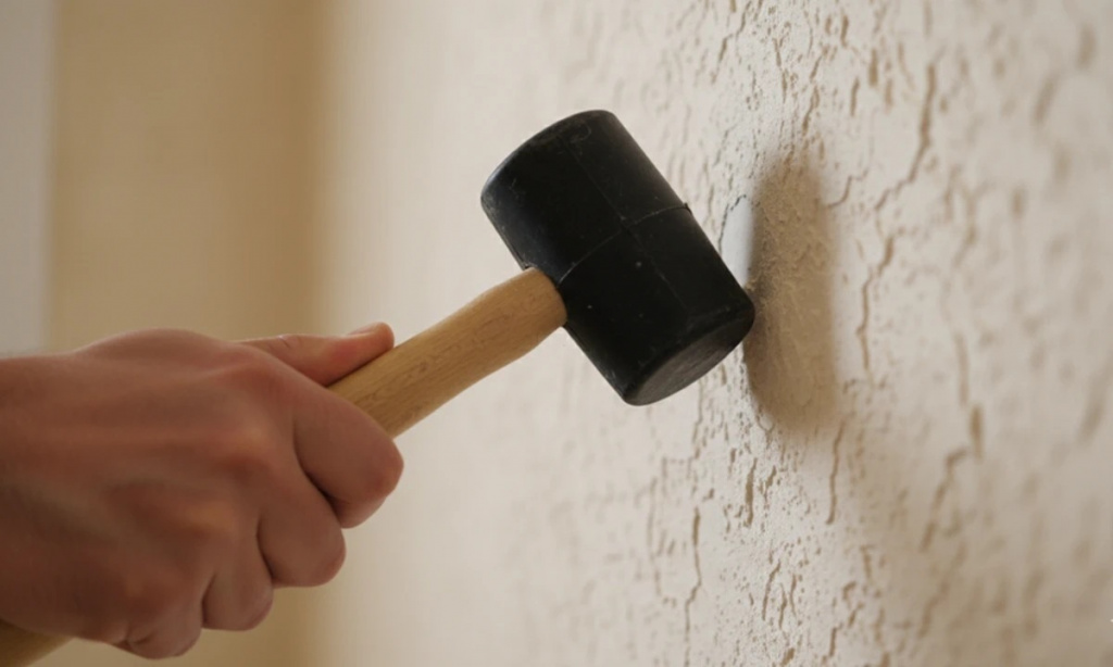 Проверка прочности декоративной штукатурки перед реставрацией