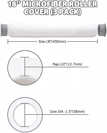 ROLLINGDOG Валик большой Microfiber с пластиковыми заглушками 2 шт. в комплекте