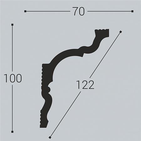 Карниз потолочный К10 100-70