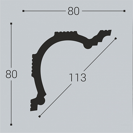 Карниз потолочный К1 80-80