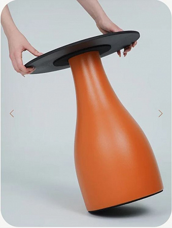 Керамический столик Bolet table терракотовый, столешница черная