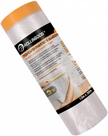 ROLLINGDOG Укрывная пленка на малярной ленте Washi Tape "2 в 1" 1,5м x 30м