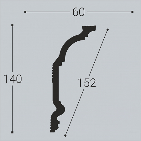 Карниз потолочный К2 140-60